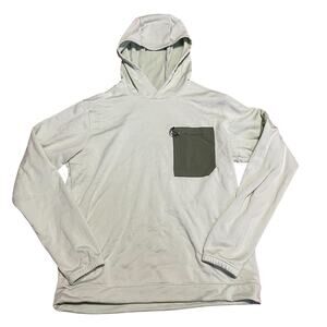 Columbia Hiking Hooded Fleece Lined Pullover Mens L Green Omni-Wick Outdoor